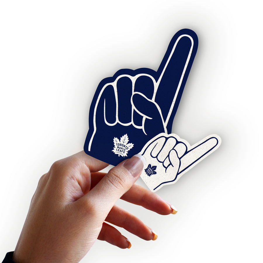 Toronto Maple Leafs - 4 Foam Finger Minis (Mixed Sizes) - Official NHL - Reusable Vinyl Decals