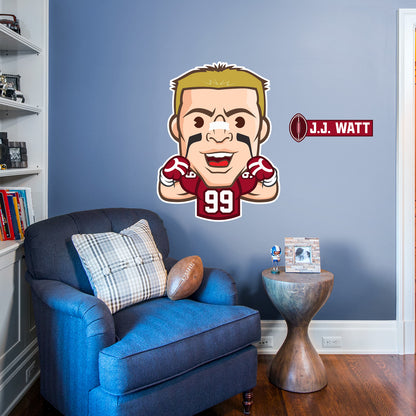 Arizona Cardinals: J.J. Watt  Emoji        - Officially Licensed NFLPA Removable     Adhesive Decal