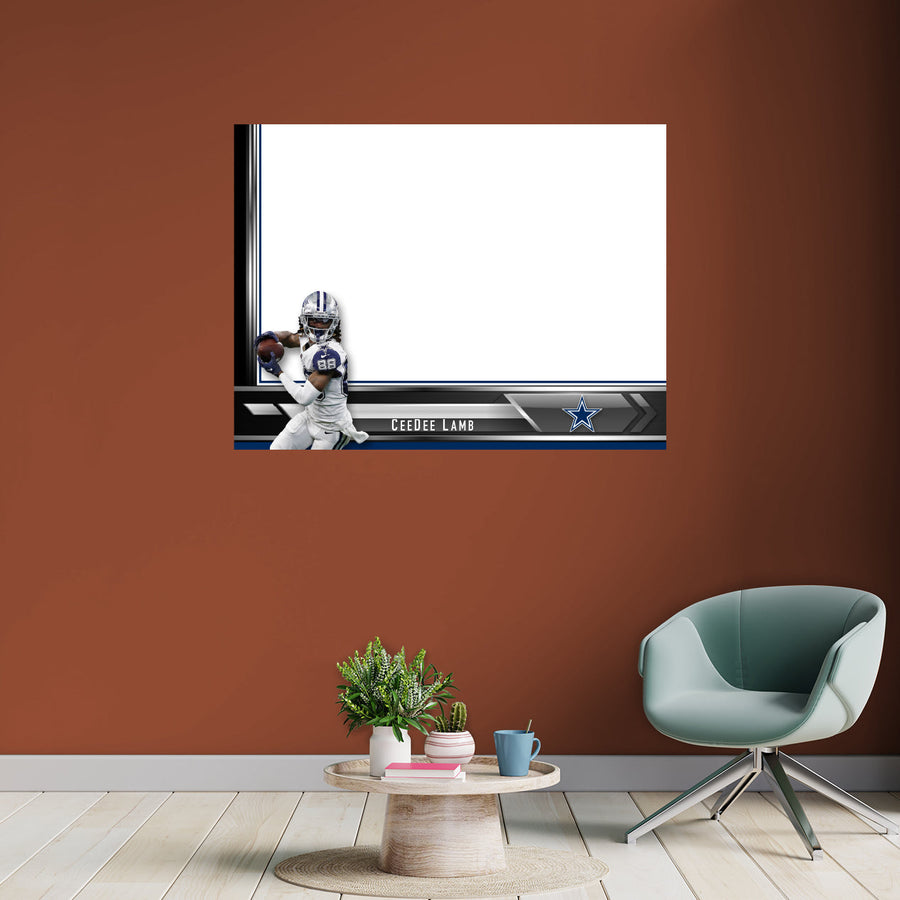 Dallas Cowboys - CeeDee Lamb - Dry Erase Whiteboard - Official NFL - Reusable Vinyl Wall Decal