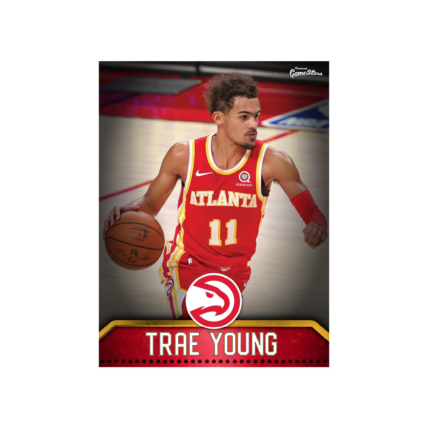 Atlanta Hawks Trae Young 2021 GameStar        - Officially Licensed NBA Removable Wall   Adhesive Decal