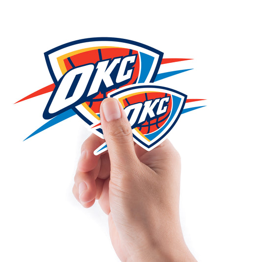 Sheet of 5 -Oklahoma City Thunder:  2021 Logos Mini        - Officially Licensed NBA Removable Wall   Adhesive Decal