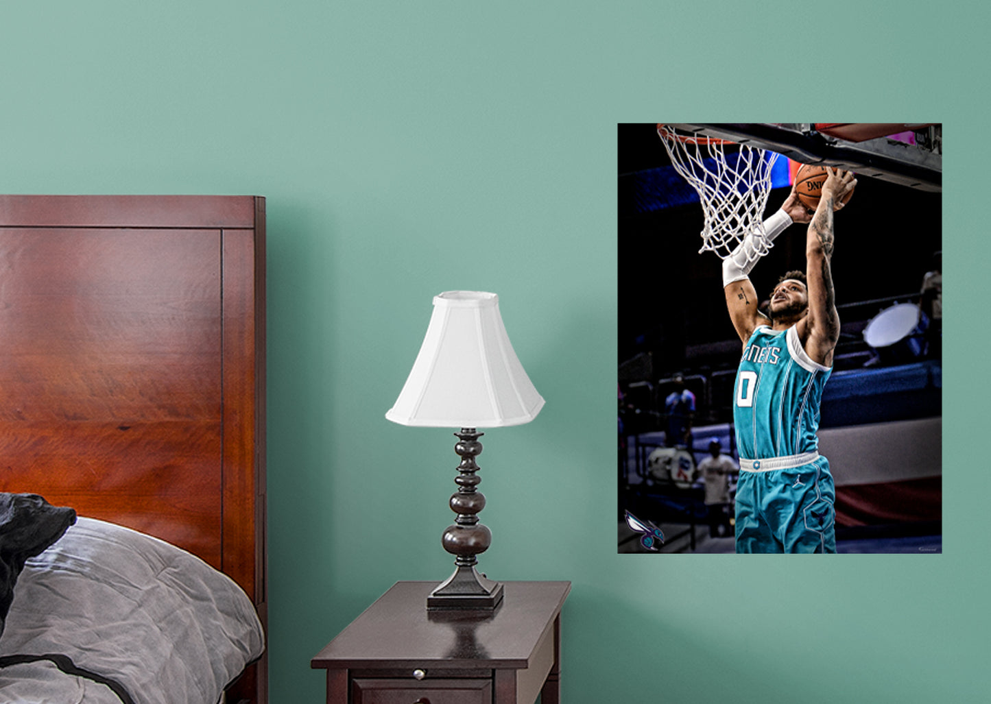 Charlotte Hornets: Miles Bridges 2021 Dunk Mural        - Officially Licensed NBA Removable Wall   Adhesive Decal