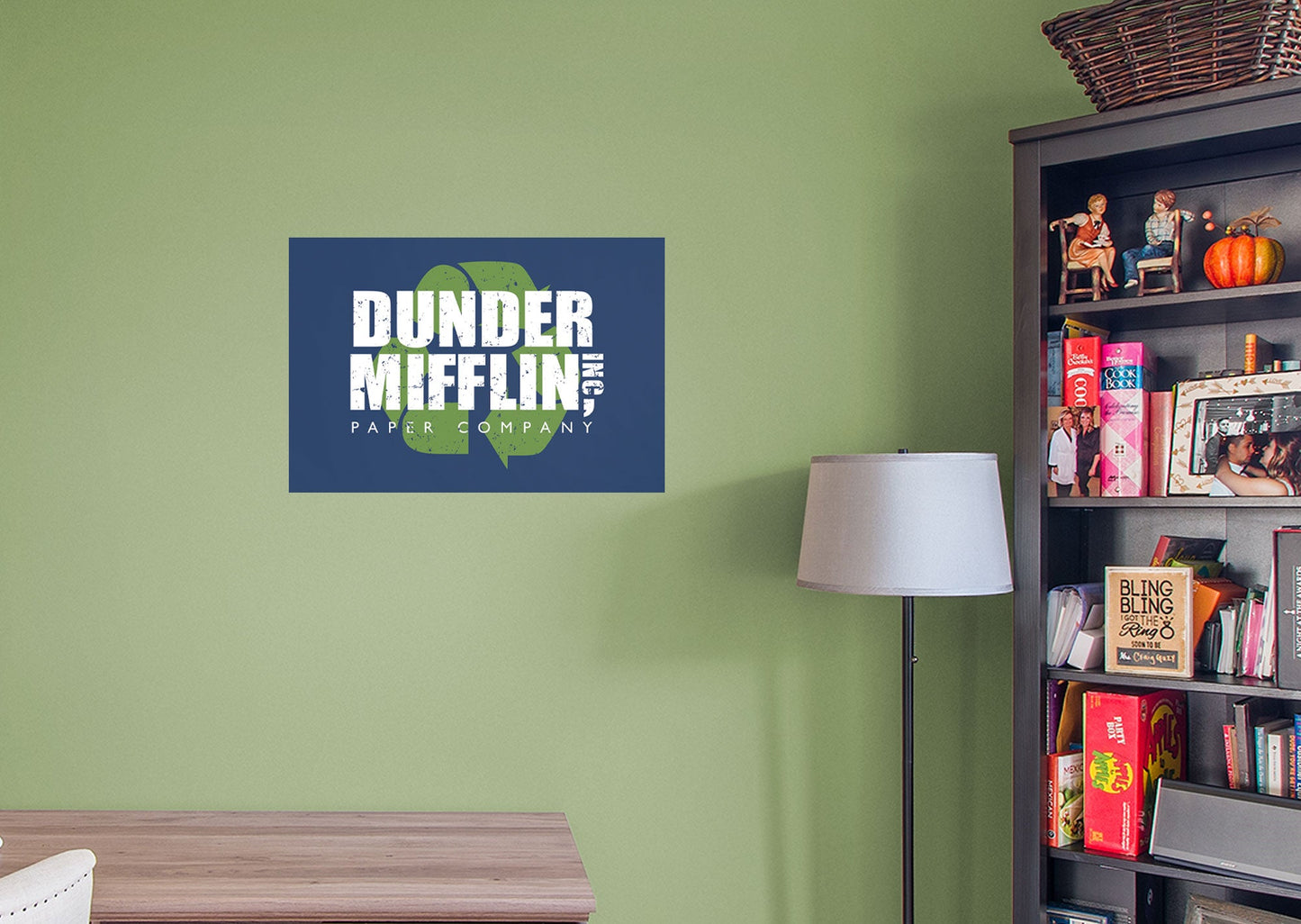 The Office: Dunder Mifflin Logo Mural        - Officially Licensed NBC Universal Removable Wall   Adhesive Decal