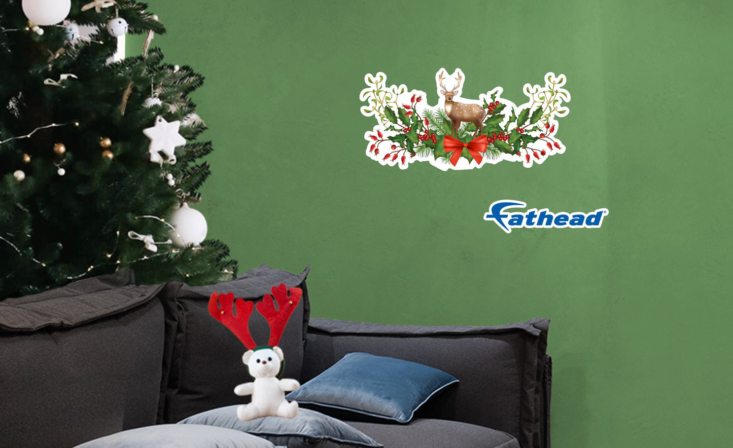 Christmas: Reindeer Icon - Removable Adhesive Decal