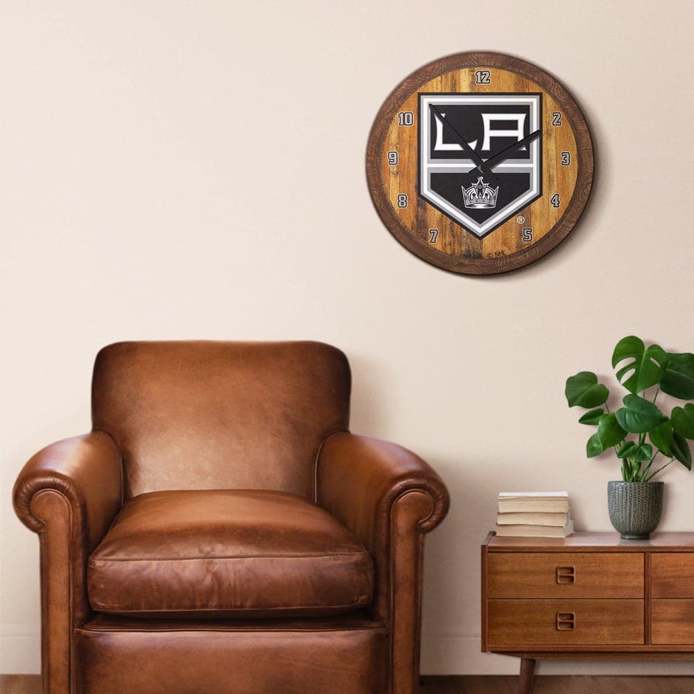 Los Angeles Kings: "Faux" Barrel Top Wall Clock - The Fan-Brand
