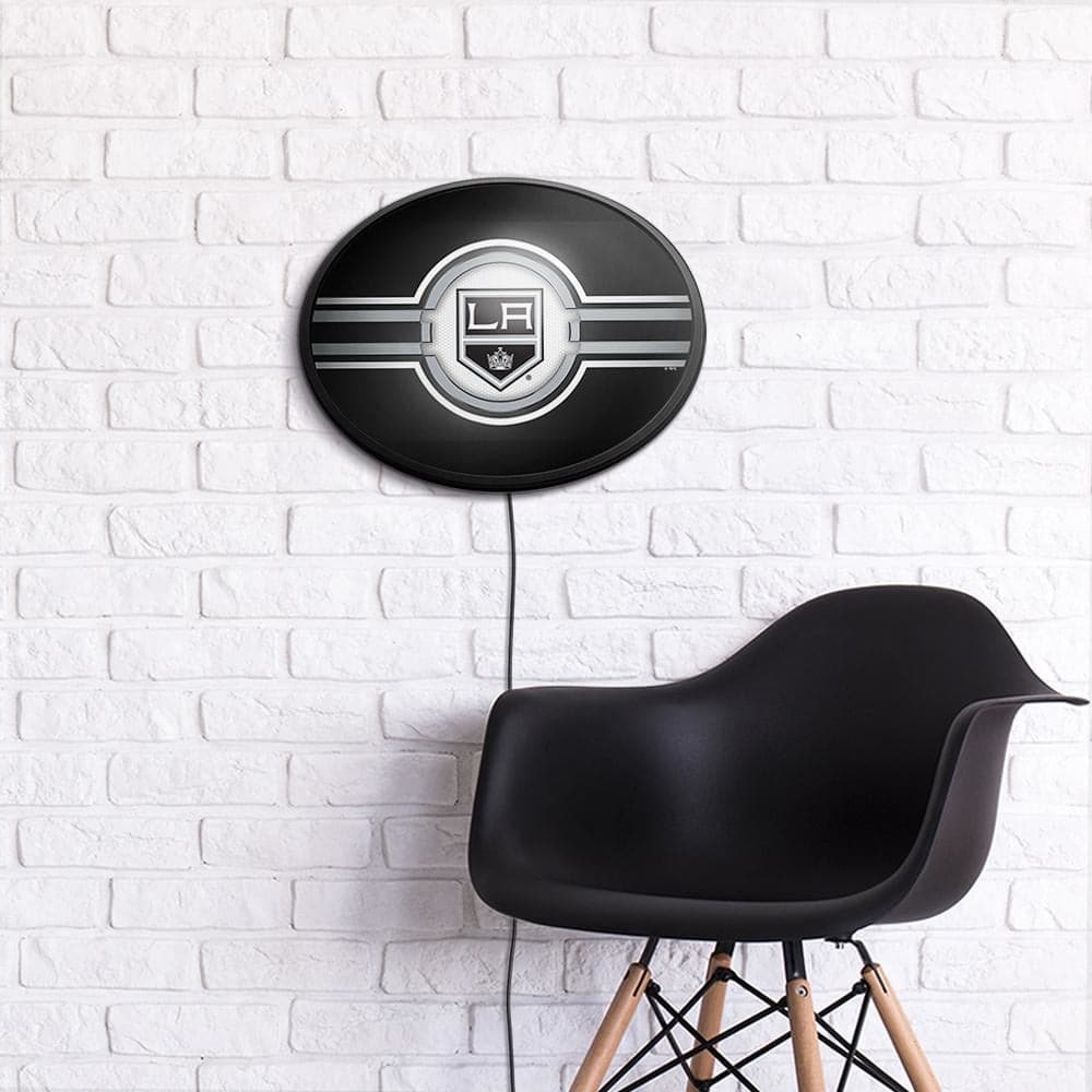 Los Angeles Kings: Oval Slimline Lighted Wall Sign - The Fan-Brand
