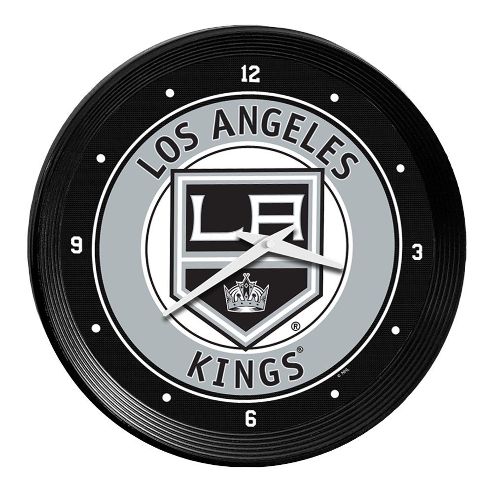 Los Angeles Kings: Ribbed Frame Wall Clock - The Fan-Brand
