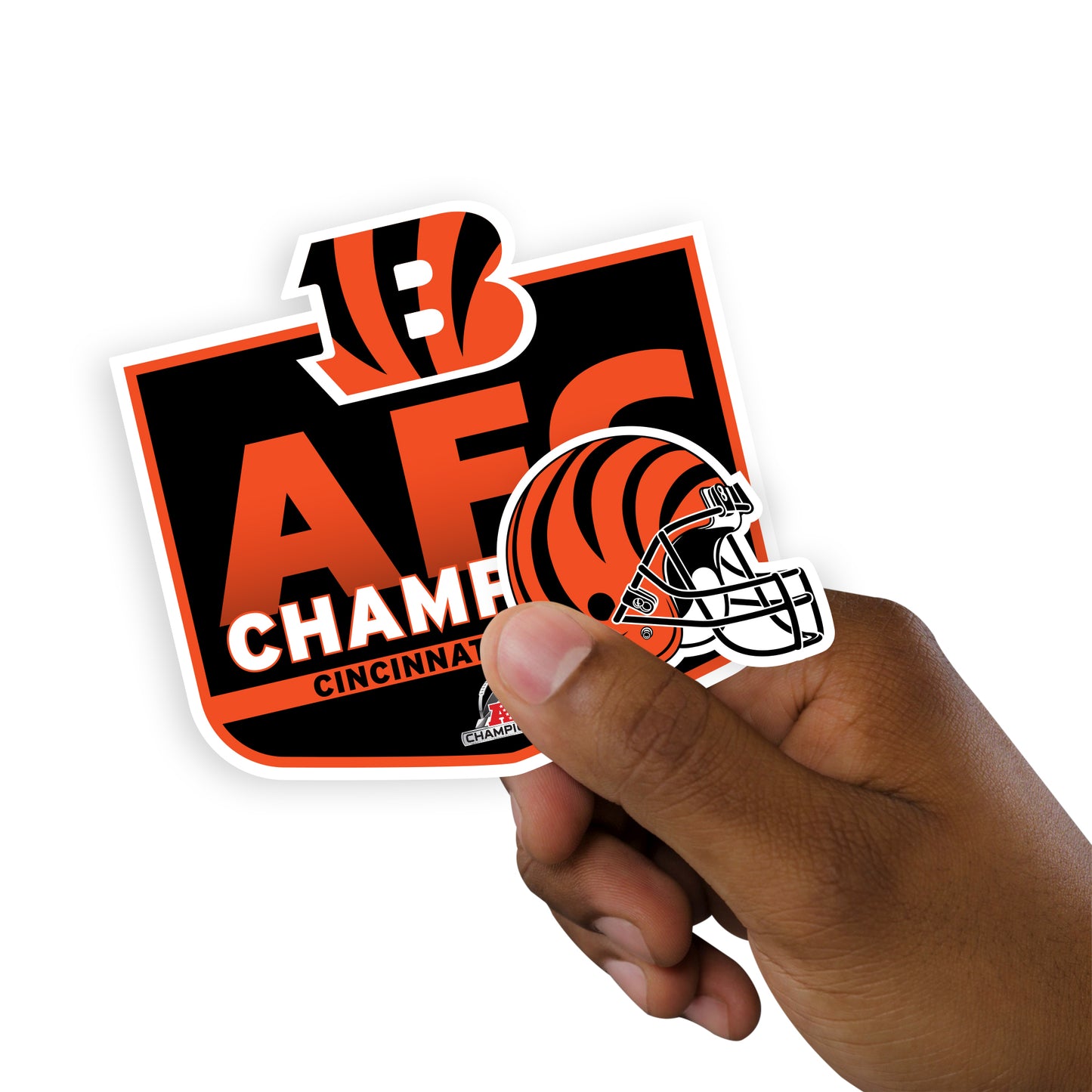 Sheet of 5 -Cincinnati Bengals:  2022 AFC Champions Logo Minis        - Officially Licensed NFL Removable     Adhesive Decal
