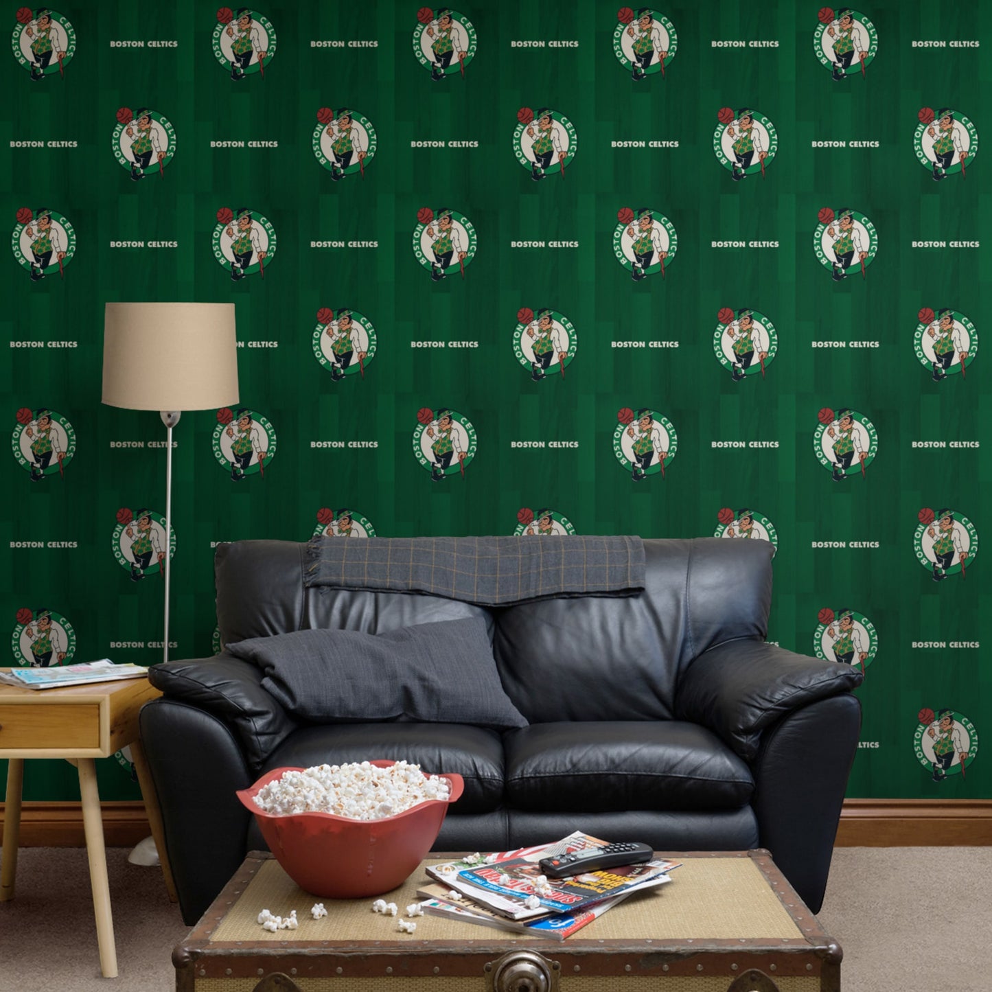 Boston Celtics (Green): Hardwood Pattern - Officially Licensed NBA Peel & Stick Wallpaper
