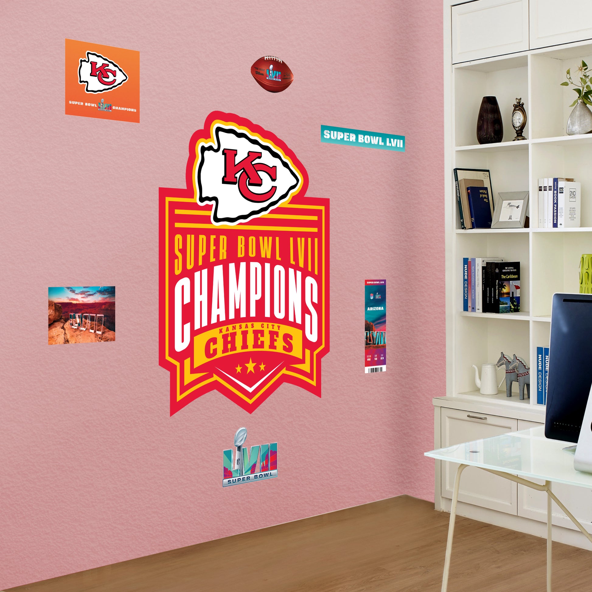 Fathead Kansas City Chiefs vs. Tampa Bay Buccaneers Super Bowl LV Matchup  9-Piece Party Pack Wall Art Collection