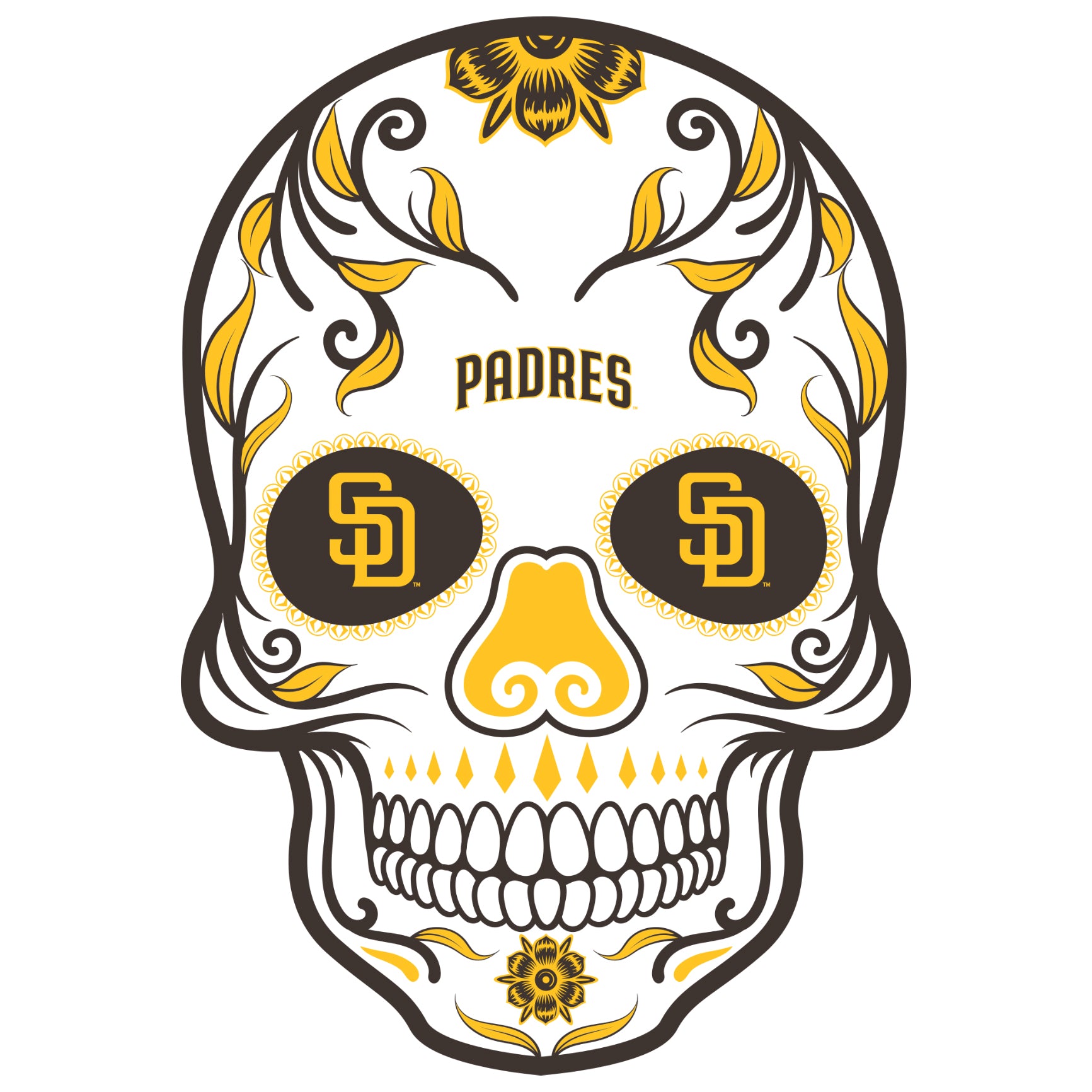 Limited Edition Custom San Diego Padres Hat Slam Diego Sugar Skull Fri