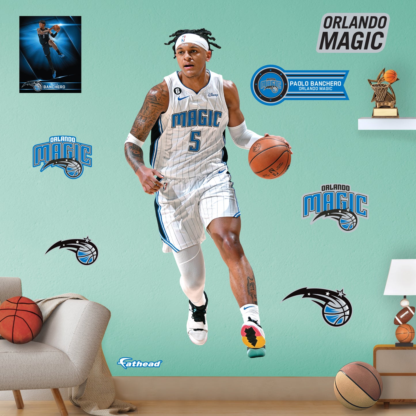 Orlando Magic: Paolo Banchero - Officially Licensed NBA Removable Adhesive Decal