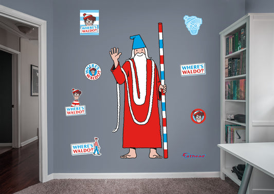 Where's Waldo: Wizard Whitebeard RealBig        - Officially Licensed NBC Universal Removable     Adhesive Decal