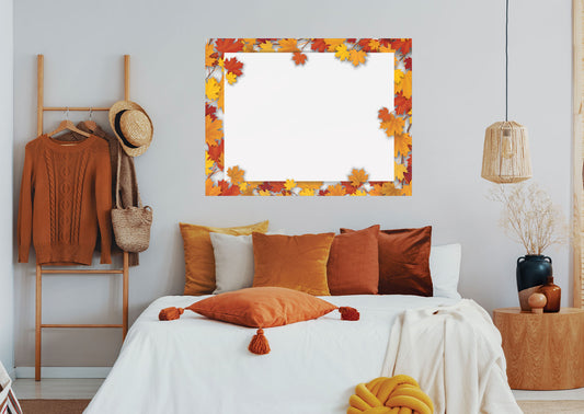 Seasons Decor: Autumn Yellow and Red Leaves Dry Erase        -   Removable Wall   Adhesive Decal