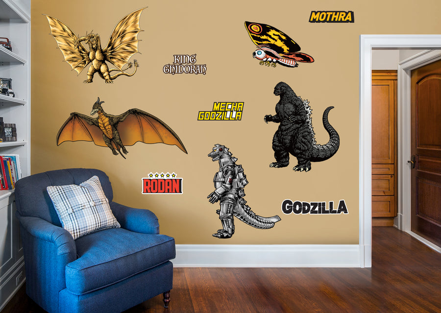 Godzilla & Monsters - RealBig Collection - Official Toho - Reusable Vinyl Wall Decals