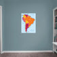 Maps: South America Color Block Mural        -   Removable Wall   Adhesive Decal
