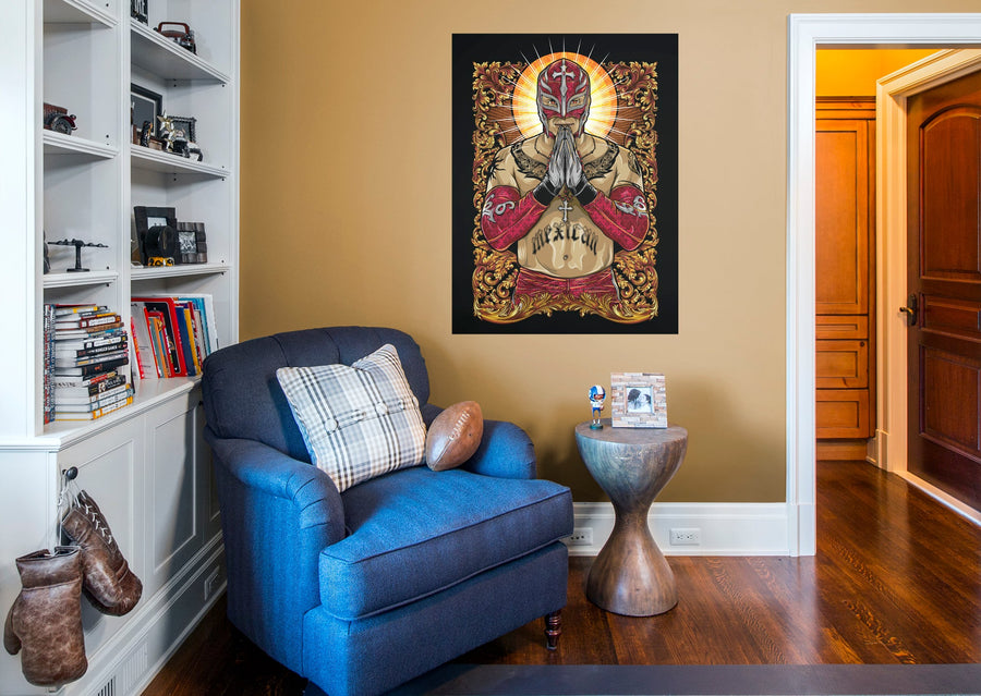 Rey Mysterio - Stained Glass Peel & Stick Poster - Official WWE - Reusable Vinyl Wall Decal