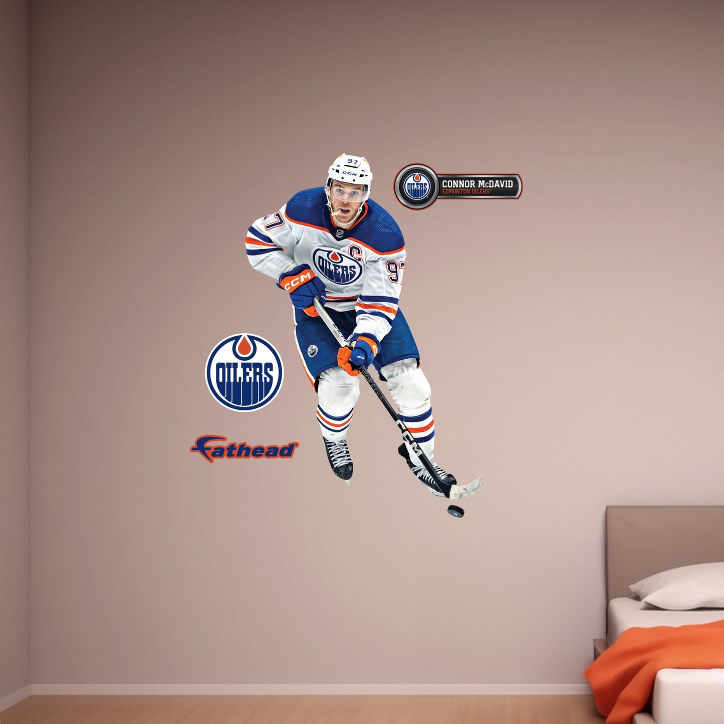 Edmonton Oilers: Connor McDavid         - Officially Licensed NHL Removable     Adhesive Decal