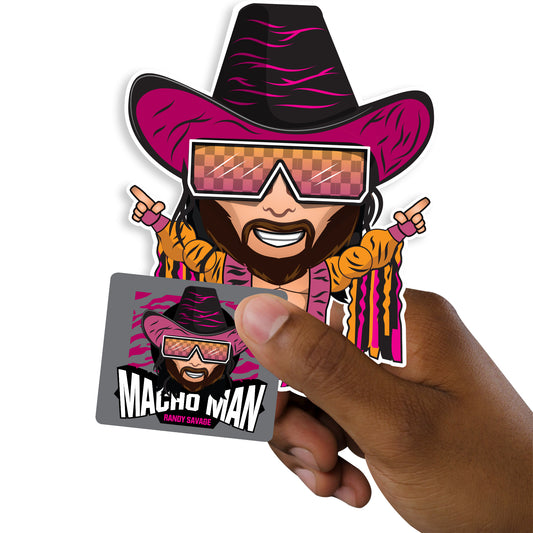 Sheet of 5 -Macho Man Randy Savage Minis        - Officially Licensed WWE Removable     Adhesive Decal