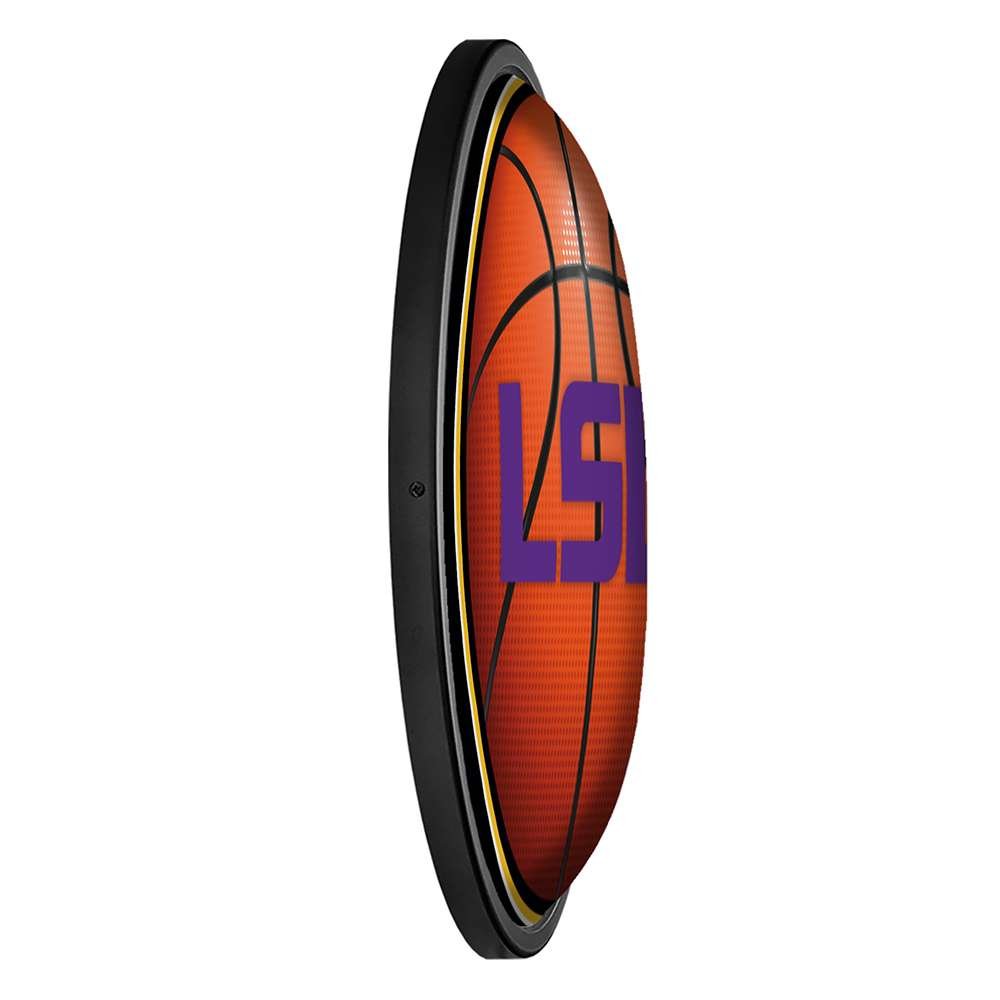 LSU Tigers: Basketball - Round Slimline Lighted Wall Sign - The Fan-Brand