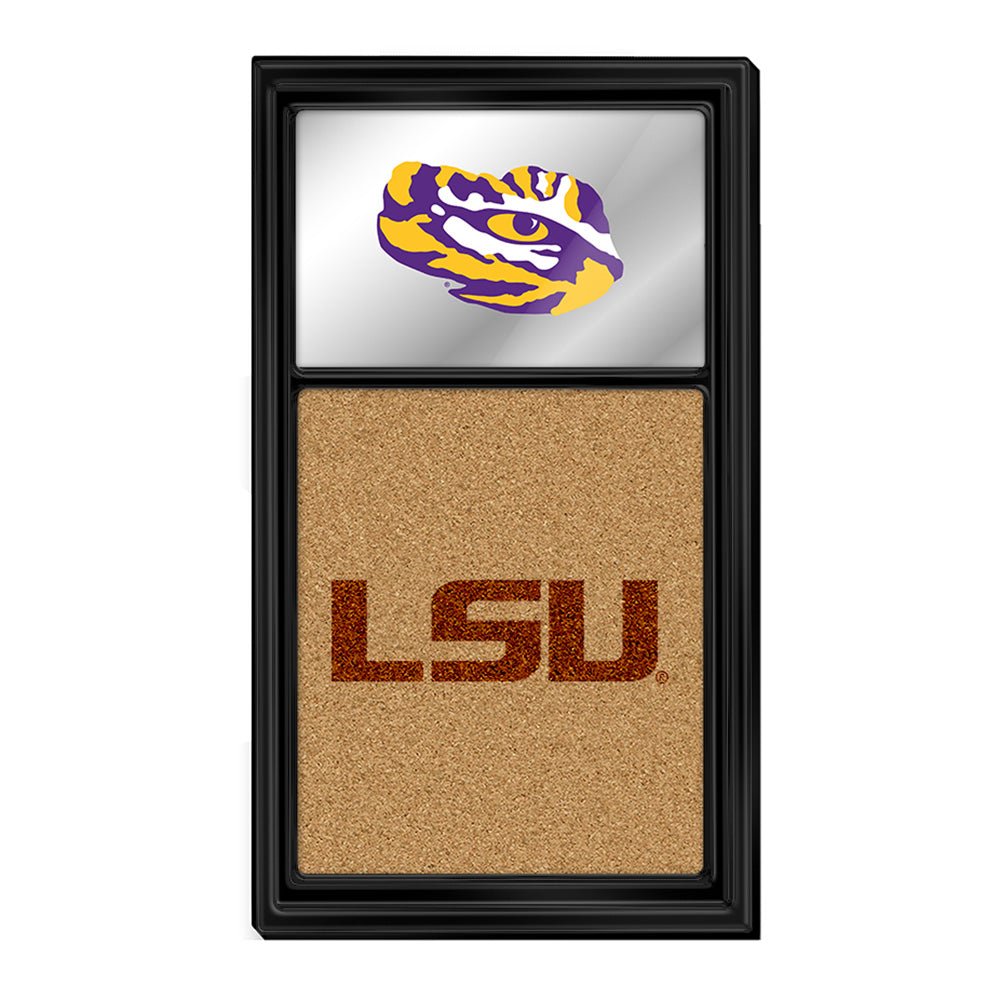 LSU Tigers: Dual Logo - Mirrored Cork Note Board - The Fan-Brand