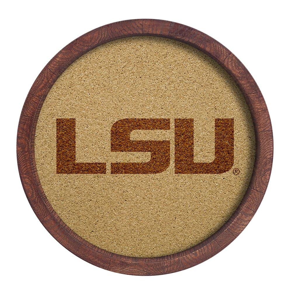 LSU Tigers: "Faux" Barrel Framed Cork Board - The Fan-Brand