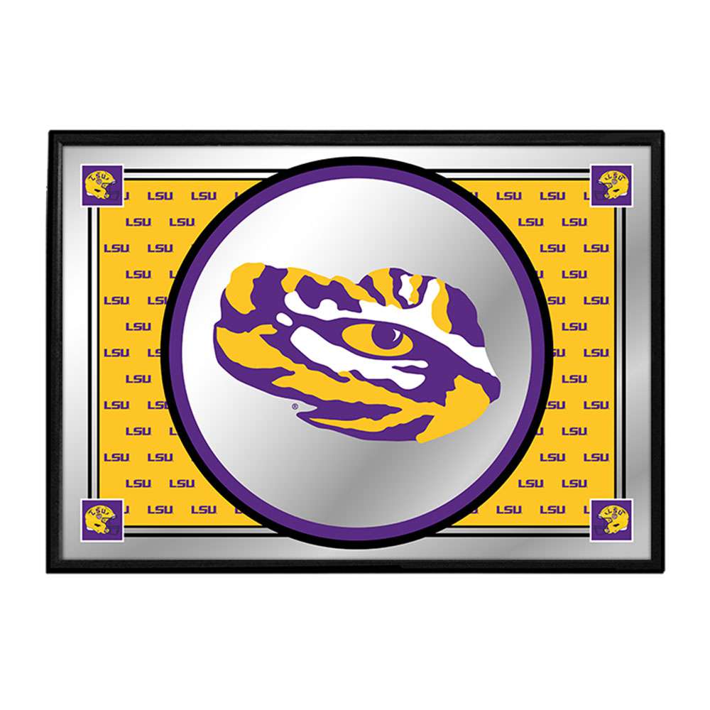 LSU Tigers: Team Spirit, Tiger Eye - Framed Mirrored Wall Sign - The Fan-Brand