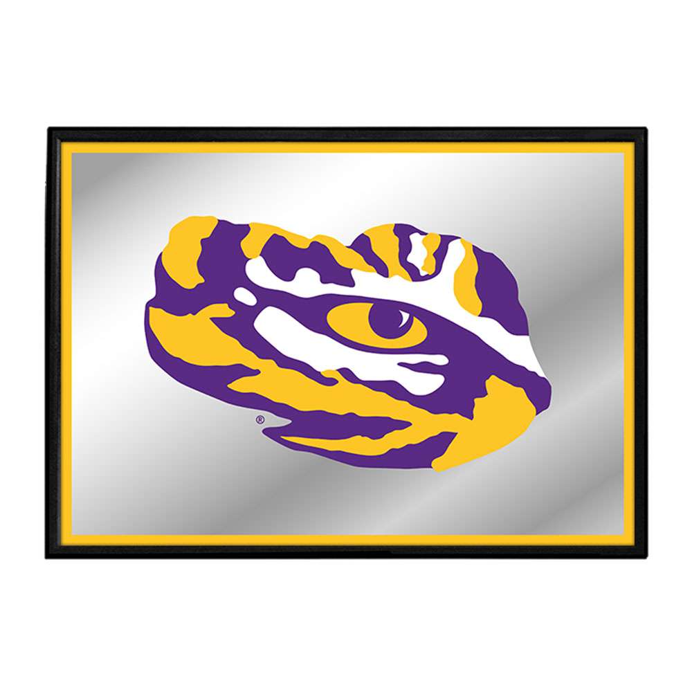 LSU Tigers: Tiger Eye - Framed Mirrored Wall Sign - The Fan-Brand