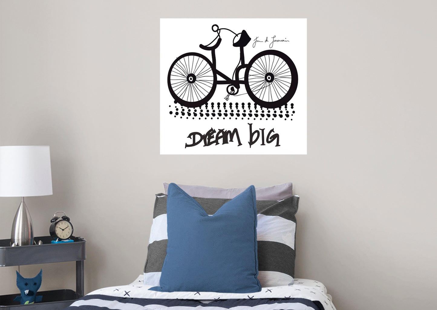 Dream Big Art:  Dream Bicycle Mural        - Officially Licensed Juan de Lascurain Removable Wall   Adhesive Decal