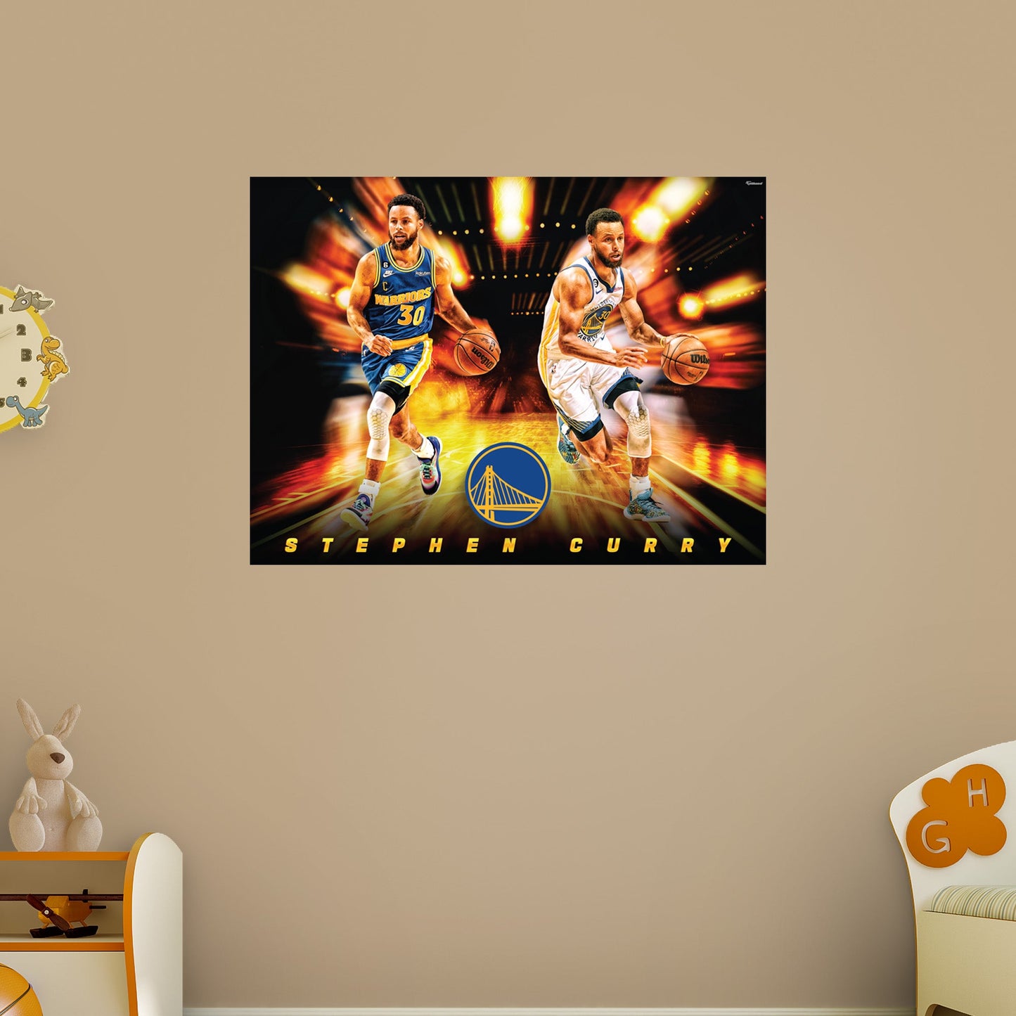 Golden State Warriors: Stephen Curry Icon Poster - Officially Licensed NBA Removable Adhesive Decal