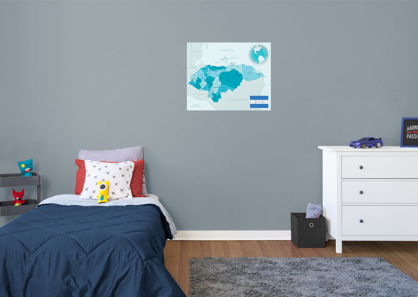 Maps of North America: Honduras Mural        -   Removable Wall   Adhesive Decal