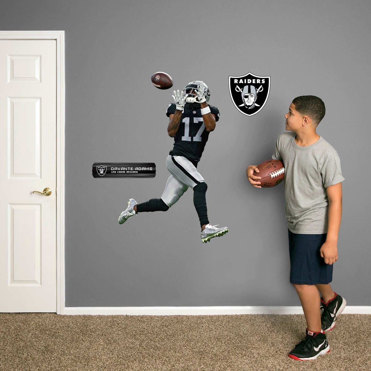 Las Vegas Raiders: Davante Adams Catch - Officially Licensed NFL Removable Adhesive Decal
