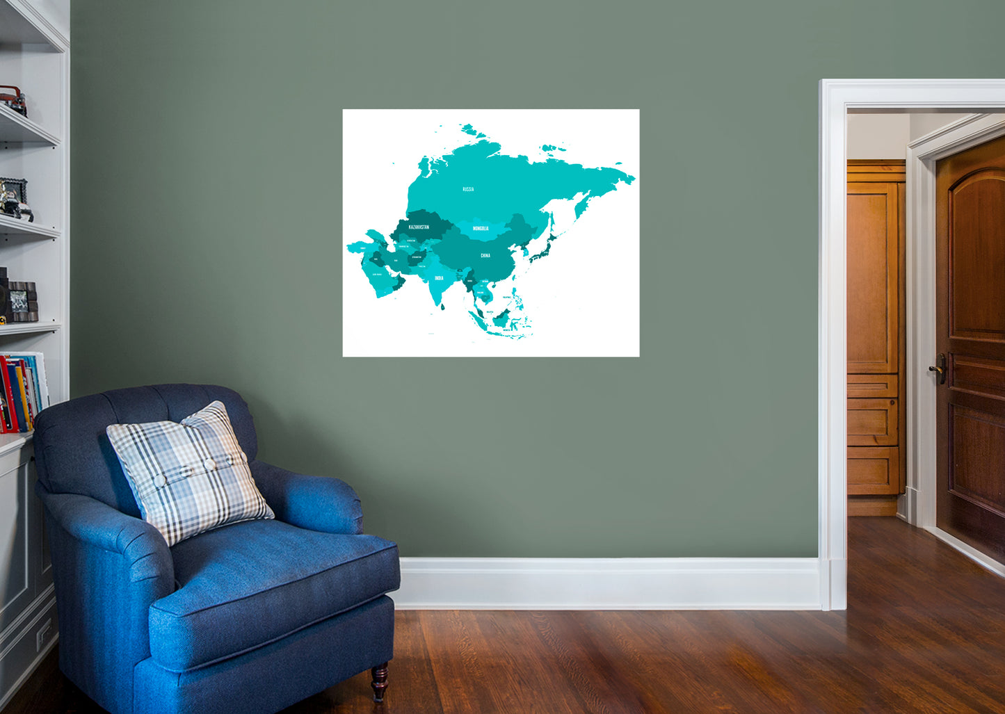Maps: Asia Neon Mural        -   Removable Wall   Adhesive Decal