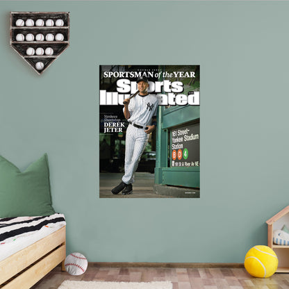 New York Yankees: Derek Jeter December 2009 Sportsman of the Year Sports Illustrated Cover        - Officially Licensed MLB Removable     Adhesive Decal