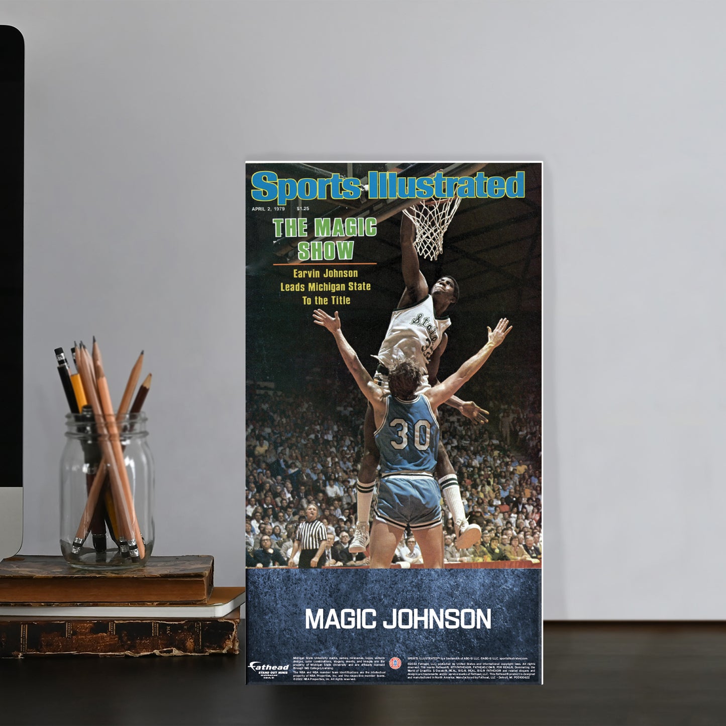 Michigan State Spartans: Magic Johnson April 1979 Sports Illustrated Cover  Mini   Cardstock Cutout  - Officially Licensed NCAA    Stand Out