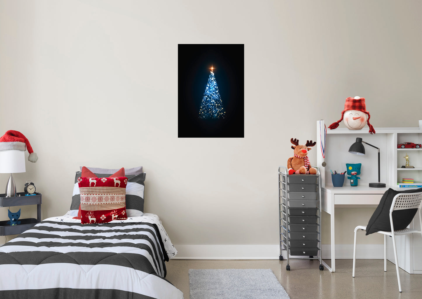 Christmas:  Tree Made of Lights Poster        -   Removable     Adhesive Decal