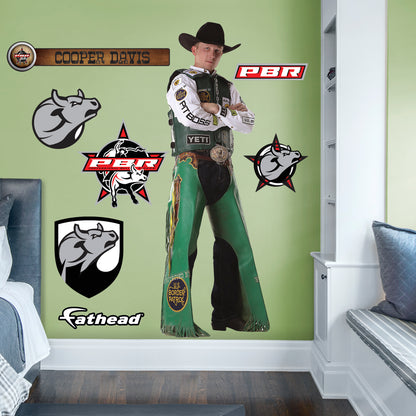 PBR: Cooper Davis RealBig        - Officially Licensed Pro Bull Riding Removable     Adhesive Decal