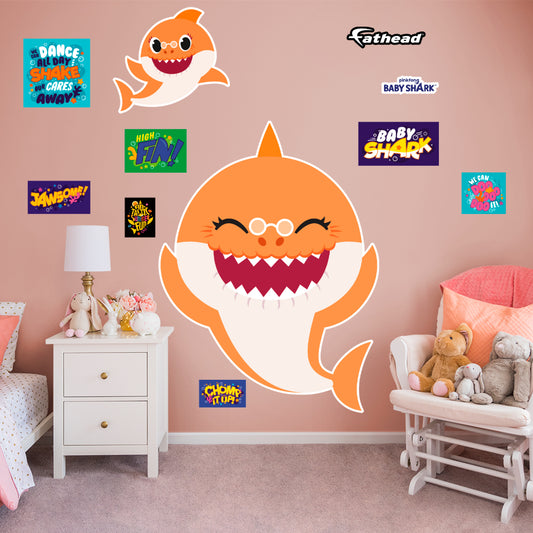 Baby Shark: Grandma Shark RealBig - Officially Licensed Nickelodeon Removable Adhesive Decal