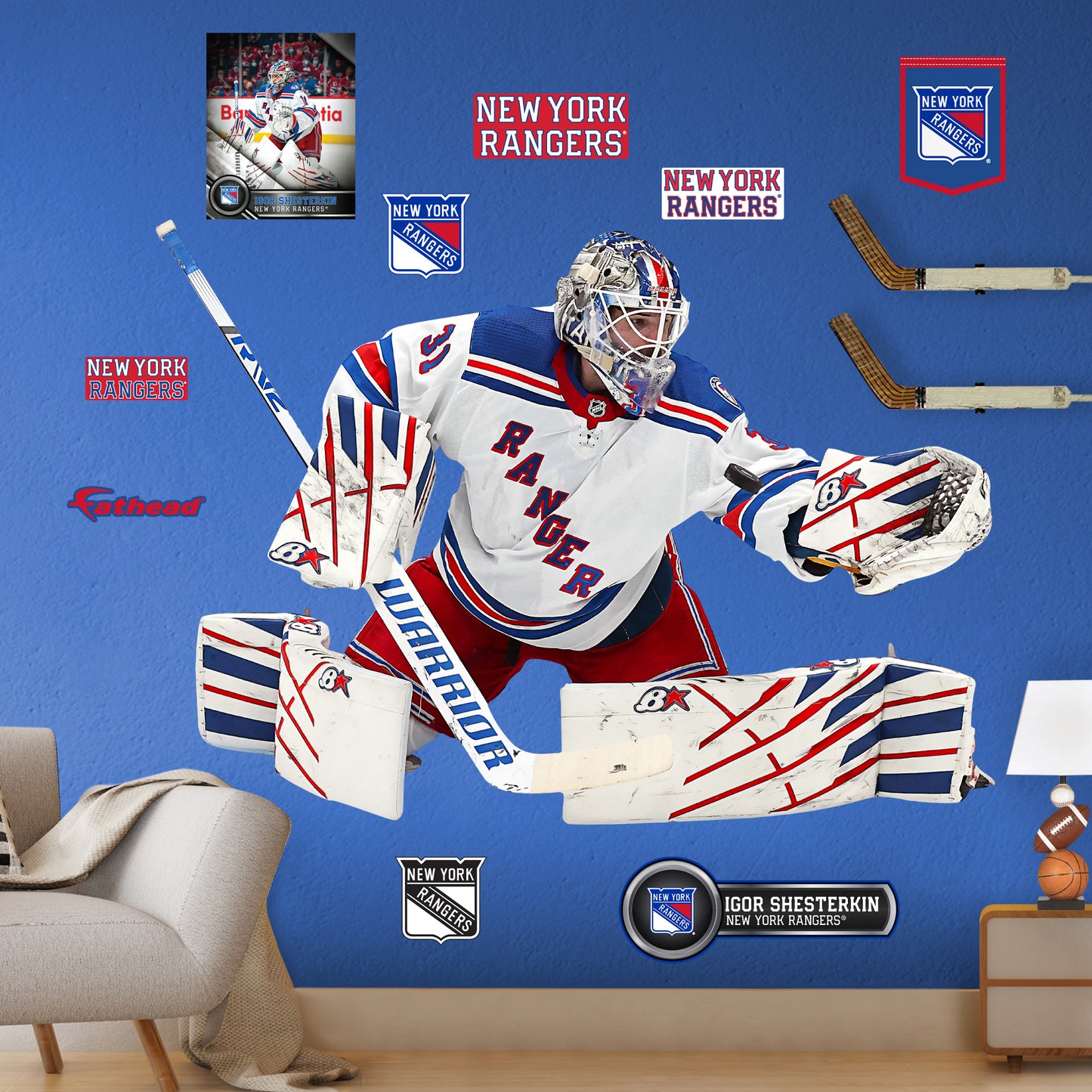 New York Rangers: Igor Shesterkin 2022        - Officially Licensed NHL Removable     Adhesive Decal