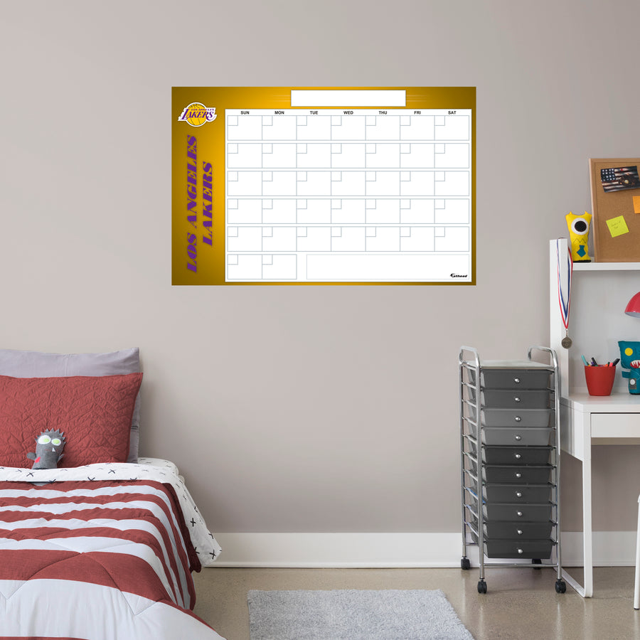 Los Angeles Lakers - Dry Erase Calendar - Official NBA - Reusable Vinyl Wall Decal