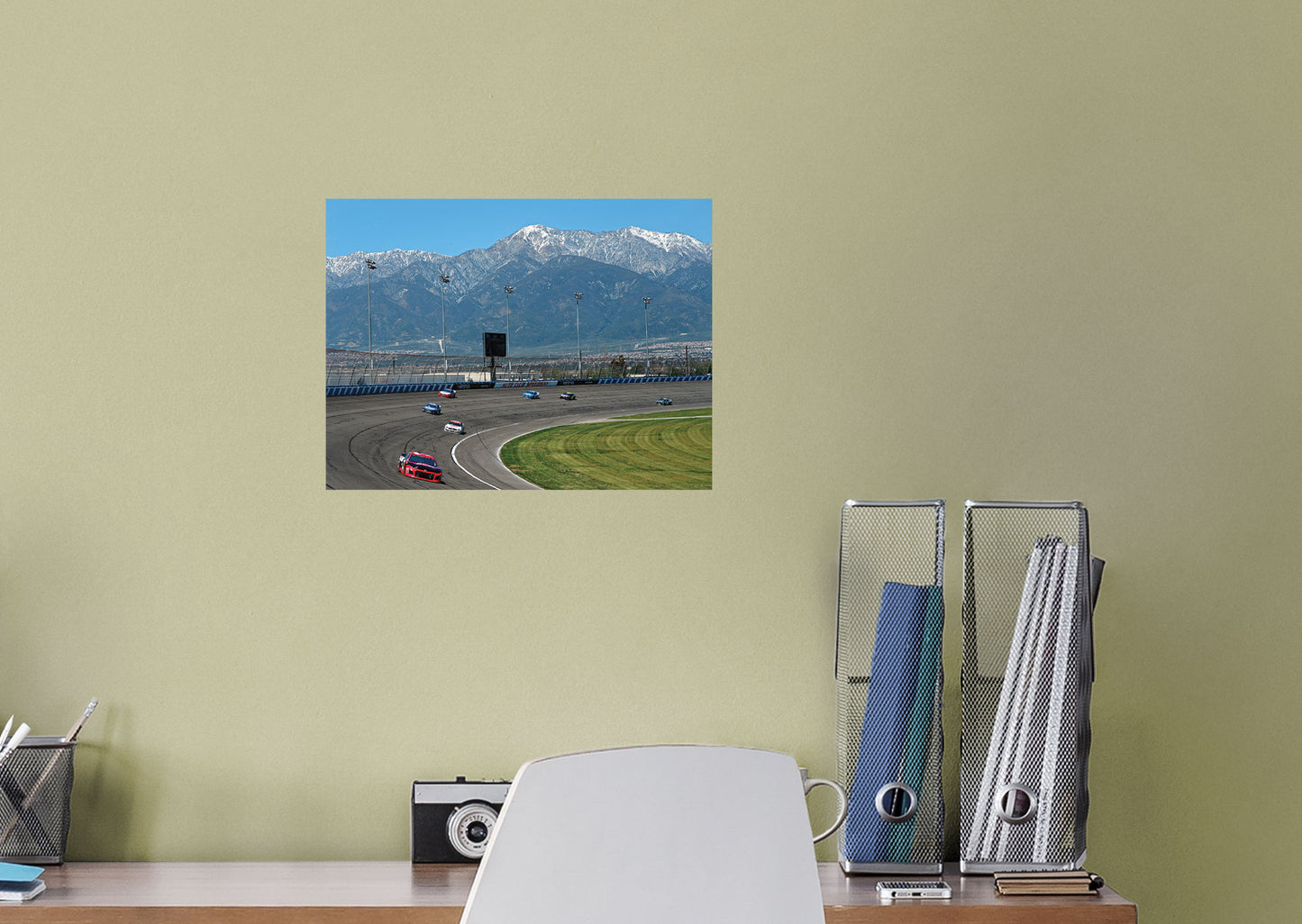 Auto Club Speedway - Mountains Mural - Peel & Stick Poster - Official NASCAR - Reusable Vinyl Wall Decal