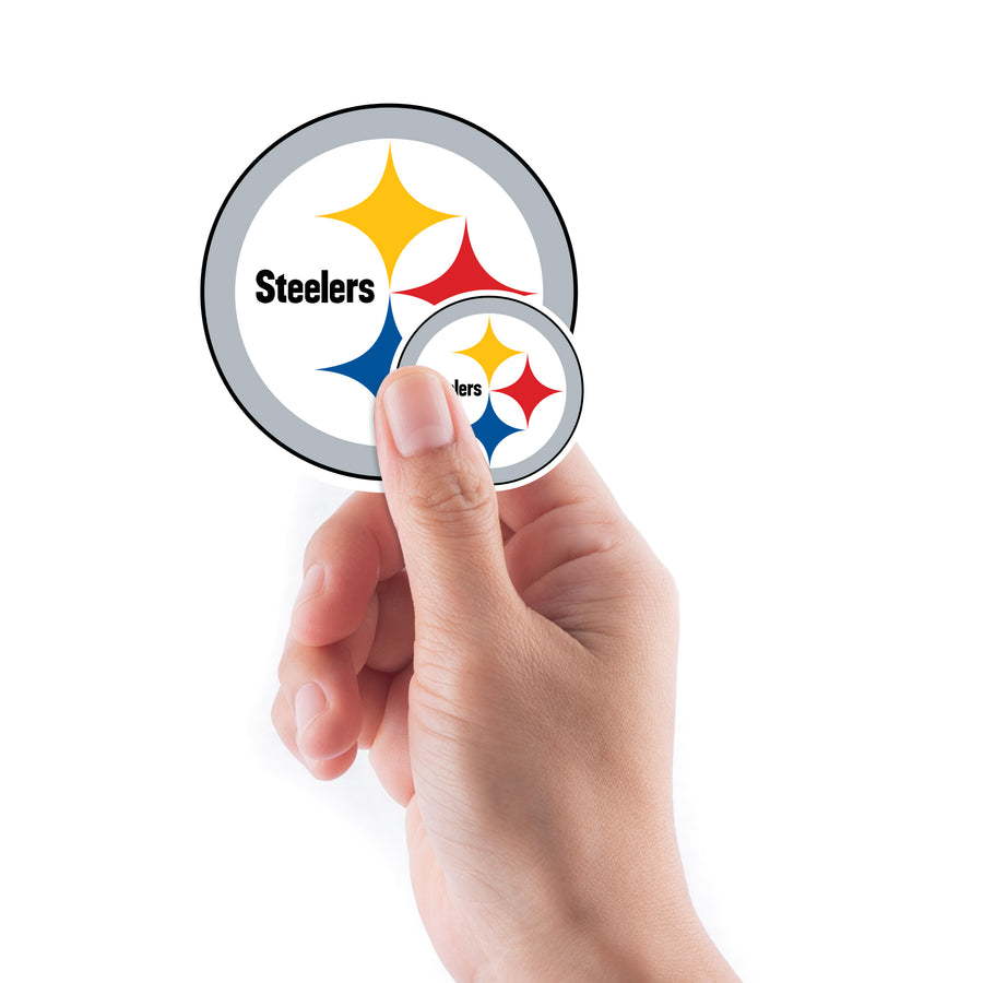 Pittsburgh Steelers - 5 Logo Minis (Mixed Sizes) - Official NFL - Reusable Vinyl Decals