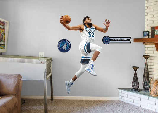 Minnesota Timberwolves: Karl-Anthony Towns  Dunk        - Officially Licensed NBA Removable     Adhesive Decal