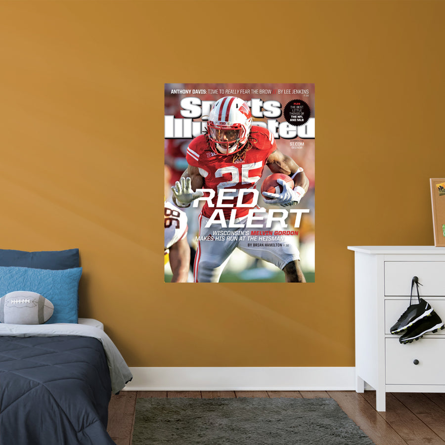 Melvin Gordon III - December 2014 Sports Illustrated Cover - Peel & Stick Poster - Official NCAA - Wisconsin Badgers - Reusable Vinyl Wall Decal