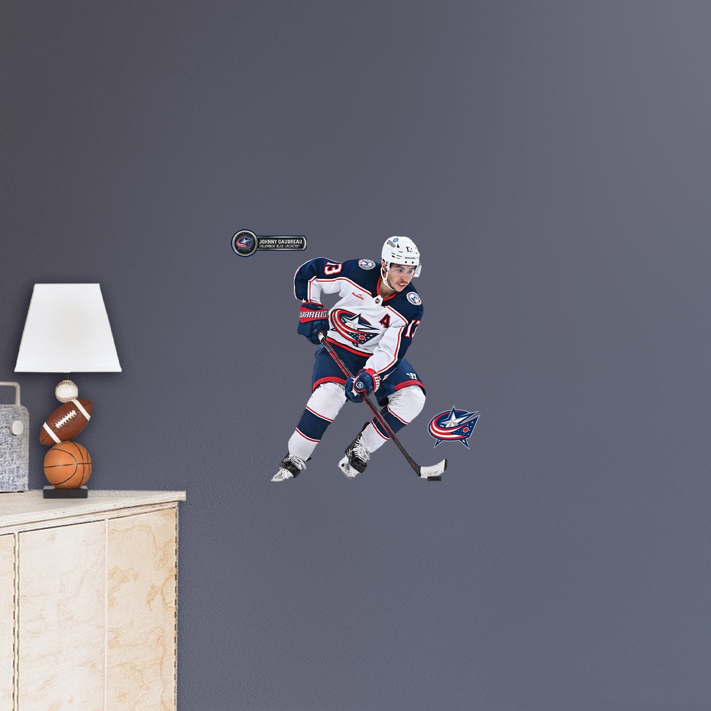 Columbus Blue Jackets: Johnny Gaudreau - Officially Licensed NHL Removable Adhesive Decal