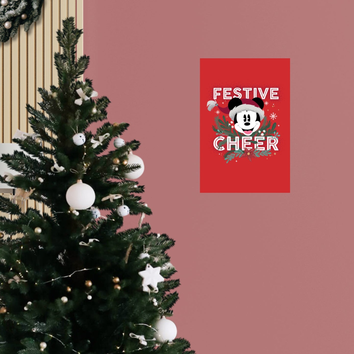 Mickey and Friends Festive Cheer: Mickey Mouse Festive Cheer Mural - Officially Licensed Disney Removable Adhesive Decal