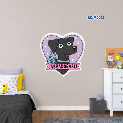 BLACK LABRADORABLE        - Officially Licensed Big Moods Removable     Adhesive Decal