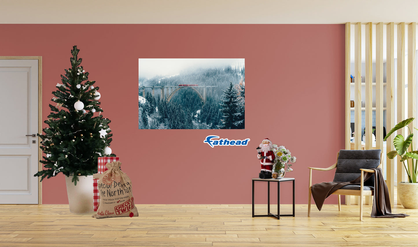 Christmas:  Glacier Express Poster        -   Removable     Adhesive Decal