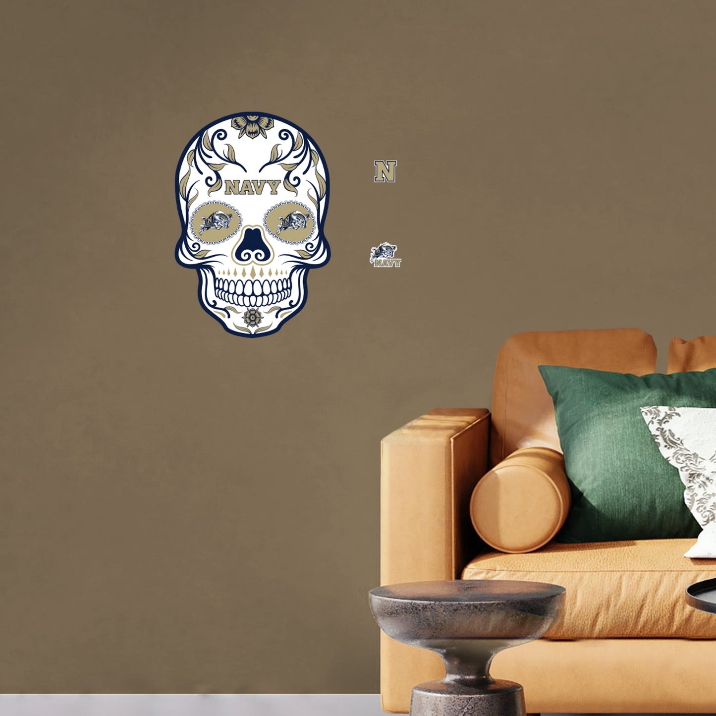 Navy Midshipmen - RealBig Sugar Skull Collection - Official NCAA - Reusable Vinyl Wall Decals