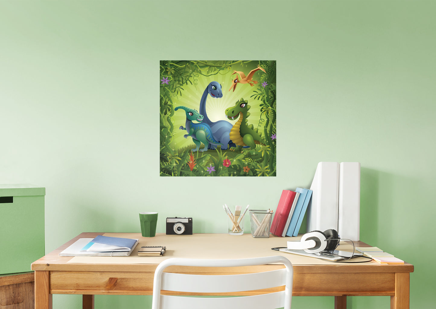 Dinosaurs:  Into The Jungle Mural        -   Removable Wall   Adhesive Decal